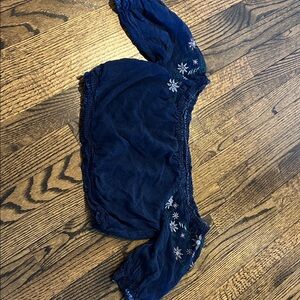 Tramp Navy Blue Floral Crop Top